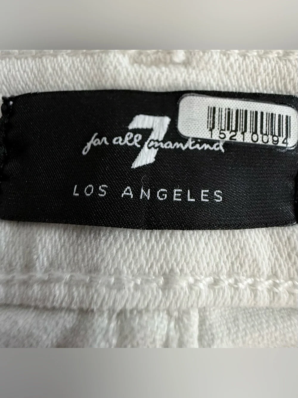7 For All Mankind Ankle Length Skinny High Rise Button Fly White Jeans Size 29